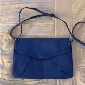 Blue envelope style crossbody bag